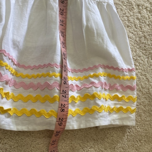 Lisa Marie Fernandez X Target Dress Ric Rac Sleeveless Mini White Yellow Pink S - Picture 10 of 14
